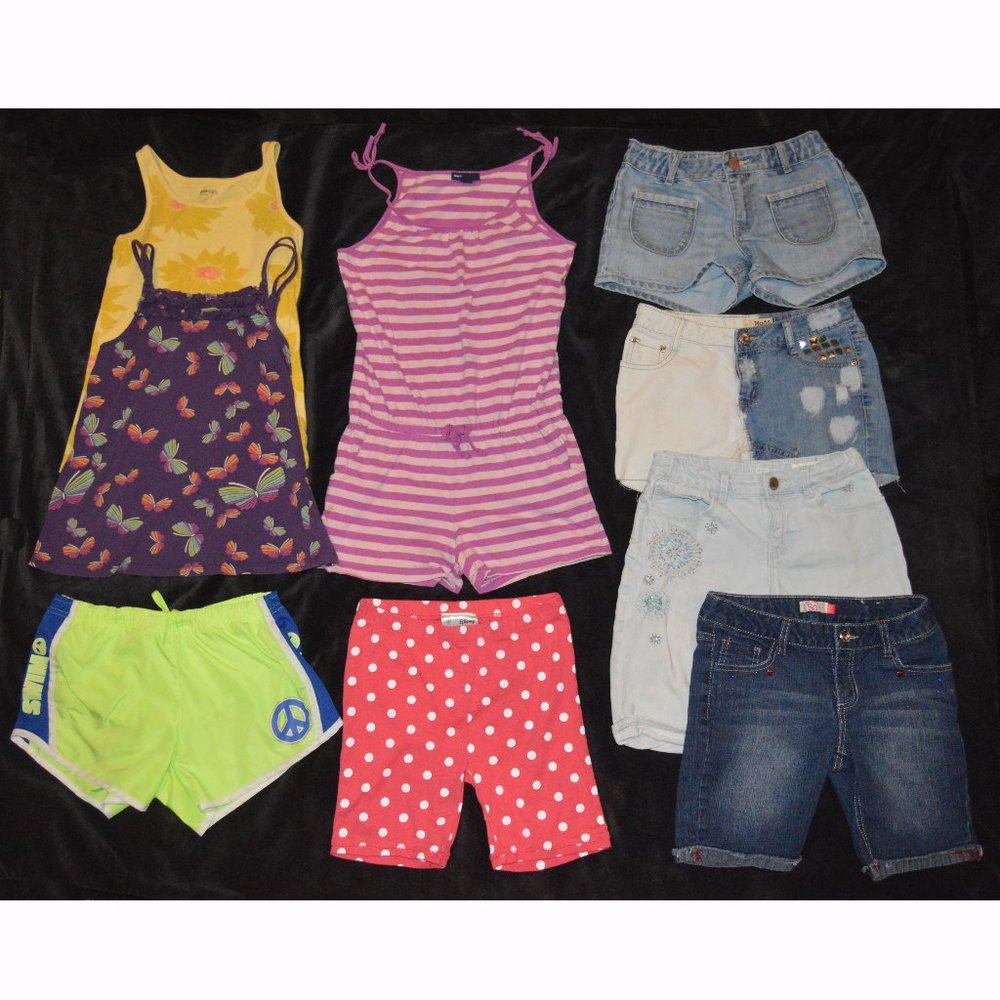 Gap Kids + Girls Summer Clothing - Tanks Shorts Romper Lot XL 12